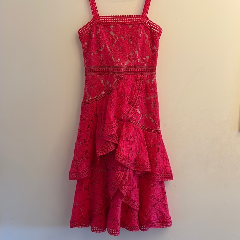 Alice + Olivia Pink Lace Dress